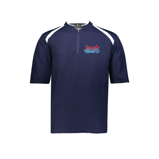 [229581-AS-NVY-LOGO1] Men's Dugout Short Sleeve Pullover (Adult S, Navy)