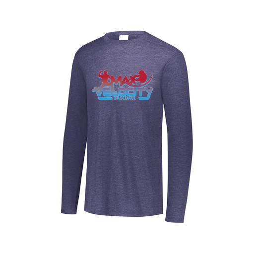 [FTLCUBNV-AXS-LOGO1] Decker Men's Tri-Blend T-Shirt - Long Sleeve (Adult XS, Navy)