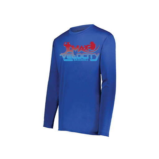 [222823.060.S-LOGO1] Youth LS Smooth Sport Shirt (Youth S, Royal)