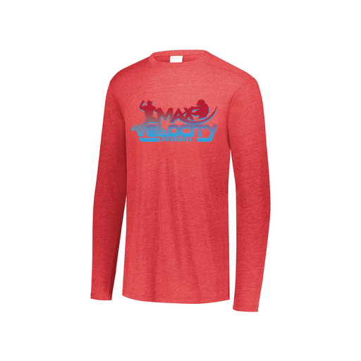 [FTLCUBRD-YS-LOGO1] Decker Youth Tri-Blend T-Shirt - Long Sleeve (Youth S, Red)